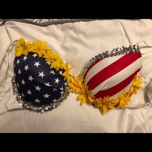 SOLD Light Up Daisy Flower Festival Rave Bra